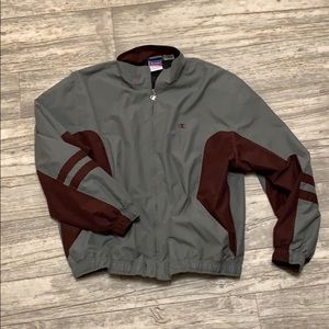Champion Windbreaker Full Zip Up Jacket Mens Large